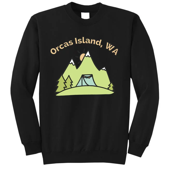 Orcas Island WA Mountains Hiking Climbing Camping & Outdoors Raglan Baseball Tee Sweatshirt