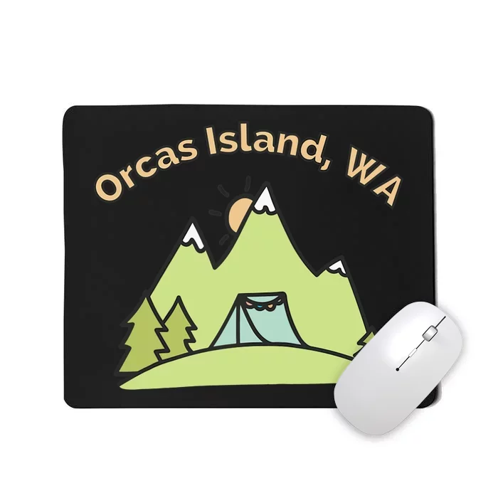 Orcas Island WA Mountains Hiking Climbing Camping & Outdoors Raglan Baseball Tee Mousepad