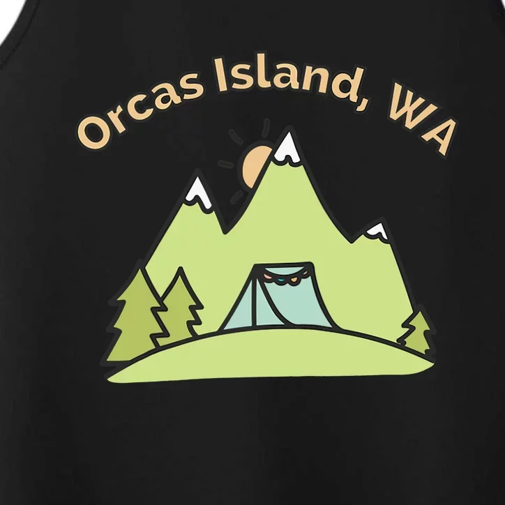 Orcas Island WA Mountains Hiking Climbing Camping & Outdoors Raglan Baseball Tee Performance Tank