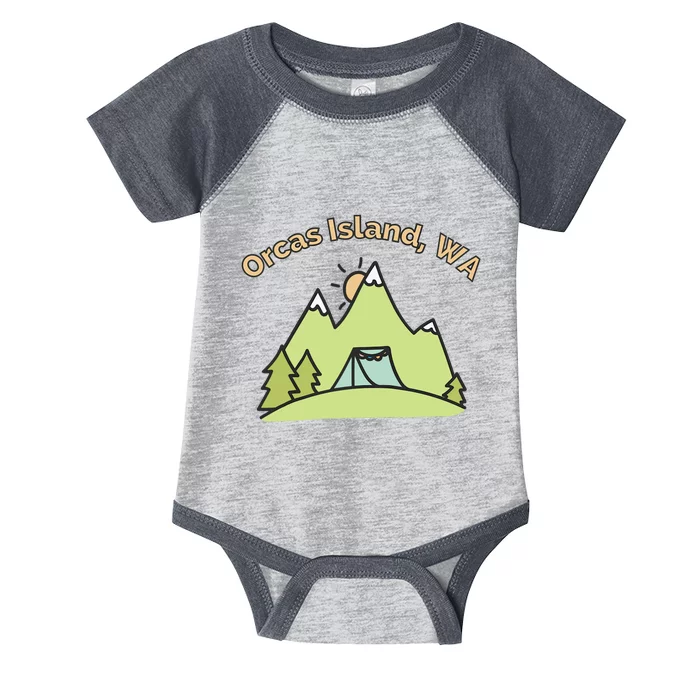 Orcas Island WA Mountains Hiking Climbing Camping & Outdoors Raglan Baseball Tee Infant Baby Jersey Bodysuit