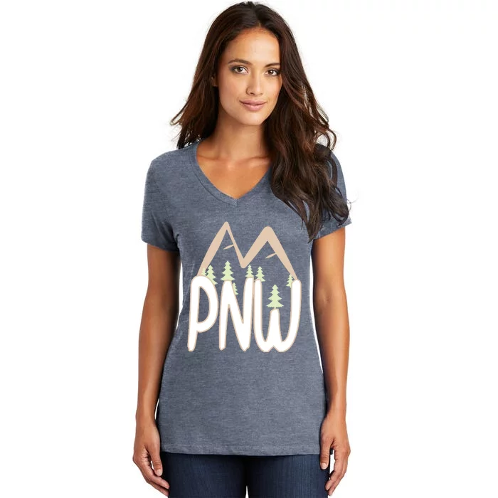 Oregon Idaho Washington Pacific Northwest Pnw Gift Women's V-Neck T-Shirt