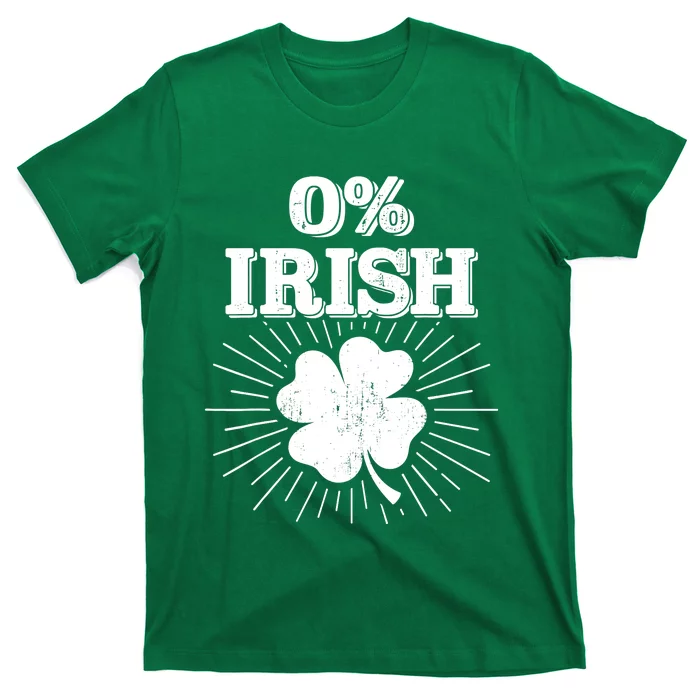 O% Irish with shamrock for funny St Patricks day costume T-Shirt