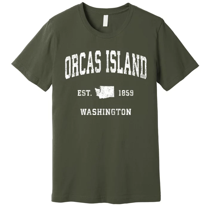 Orcas Island Washington Wa Vintage Athletic Premium T-Shirt