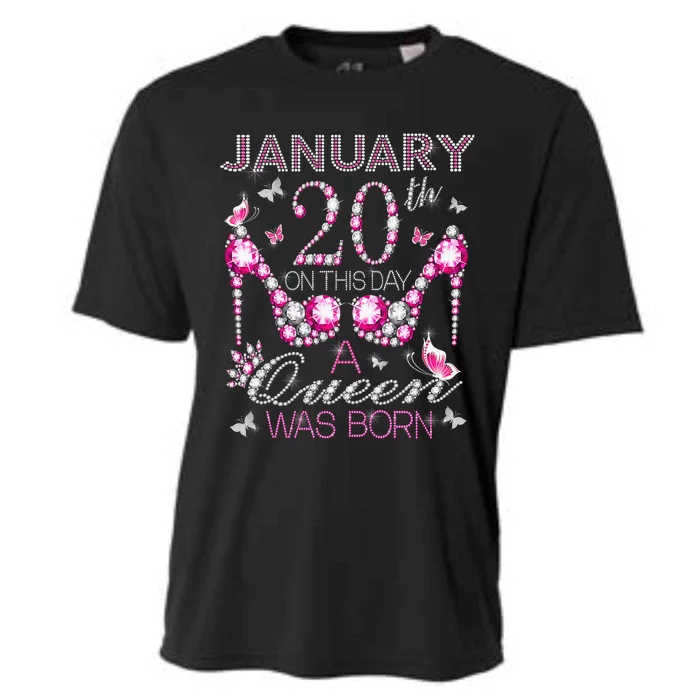 On January 20th A Queen was born Aquariu Capricorn Cooling Performance Crew T-Shirt