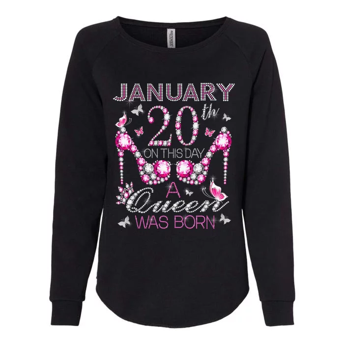 On January 20th A Queen was born Aquariu Capricorn Womens California Wash Sweatshirt