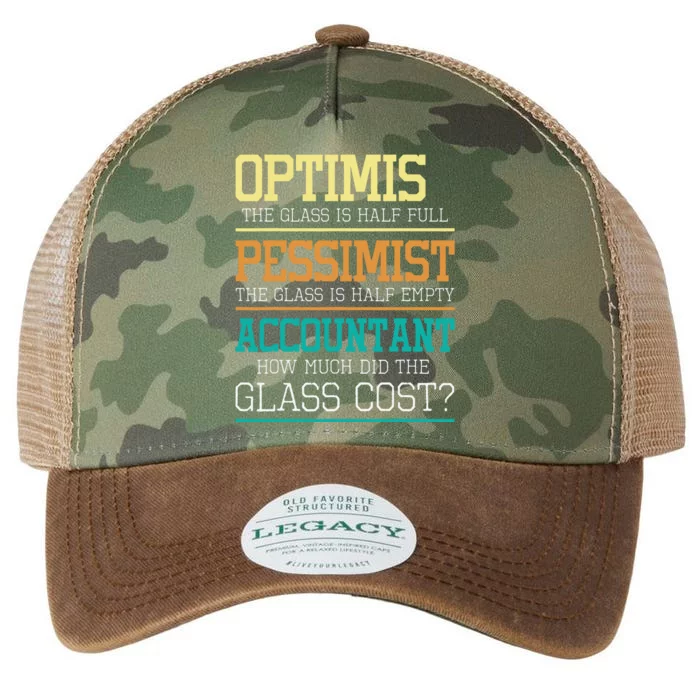 Optimist Joke Accounting Public Accountant Bookkeeper Legacy Tie Dye Trucker Hat