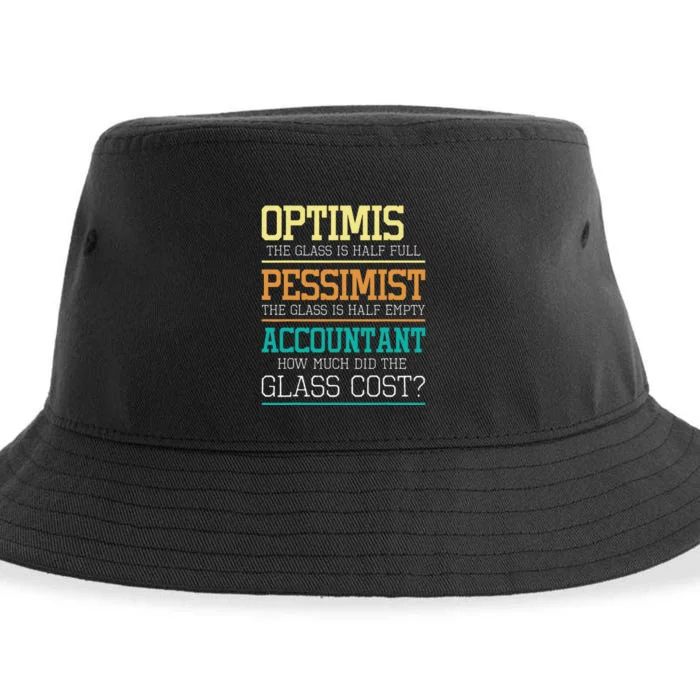 Optimist Joke Accounting Public Accountant Bookkeeper Sustainable Bucket Hat