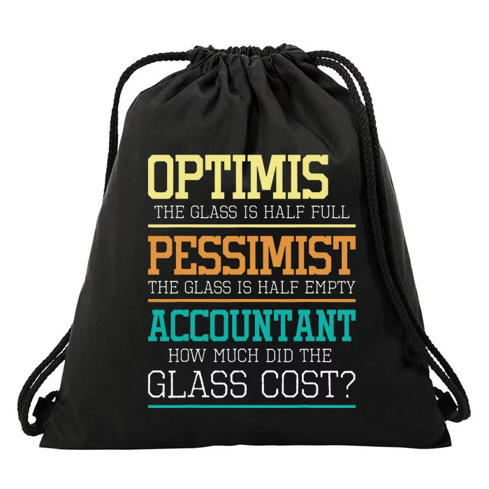 Optimist Joke Accounting Public Accountant Bookkeeper Drawstring Bag