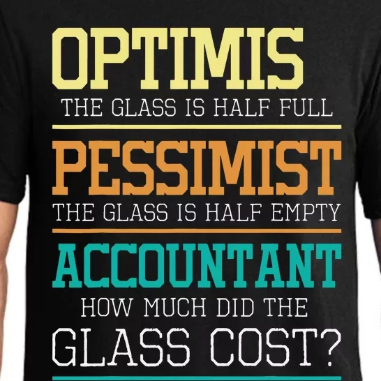 Optimist Joke Accounting Public Accountant Bookkeeper Pajama Set