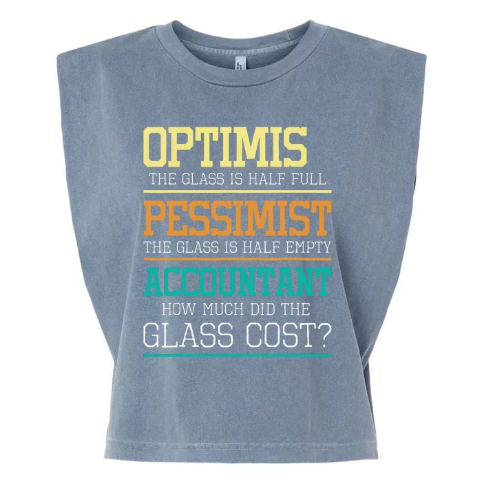 Optimist Joke Accounting Public Accountant Bookkeeper Garment-Dyed Women's Muscle Tee