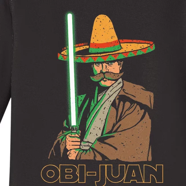 Obi Juan Funny Cinco De Mayo Mexican Movie Nerd Lover Baby Long Sleeve Bodysuit