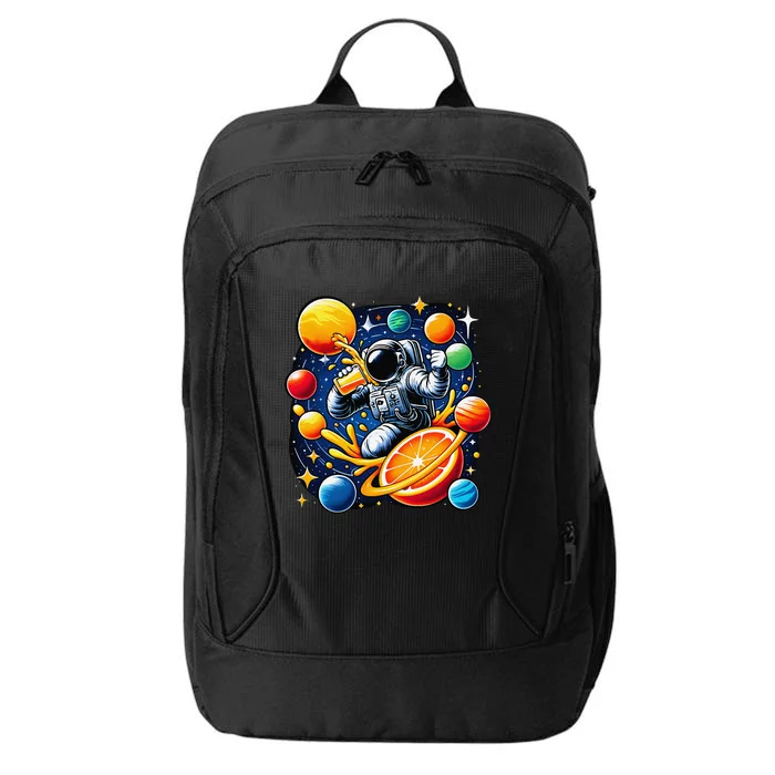 Orange Juice Lover Drinking Orange Juice City Backpack