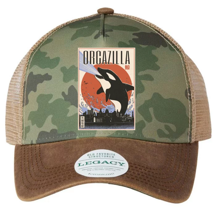 Orcazilla Japanese Poster Orca Legacy Tie Dye Trucker Hat