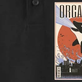 Orcazilla Japanese Poster Orca Dry Zone Grid Performance Polo