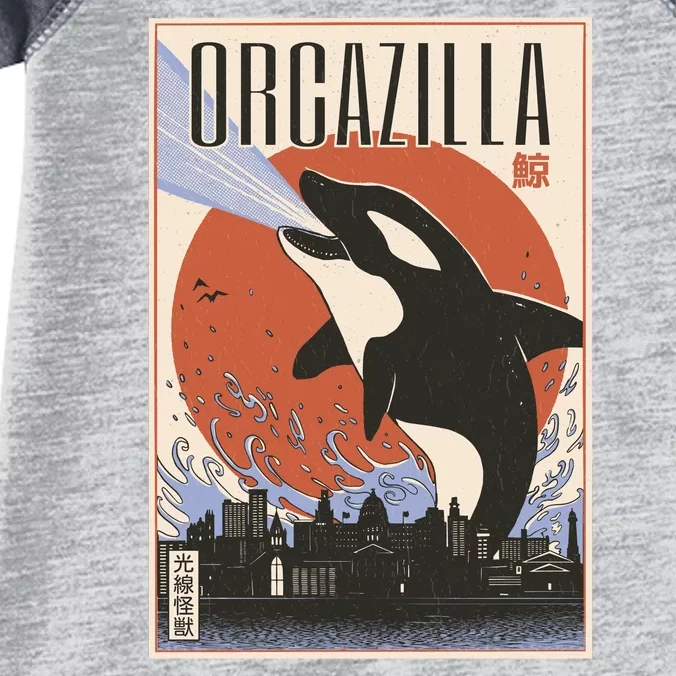 Orcazilla Japanese Poster Orca Infant Baby Jersey Bodysuit