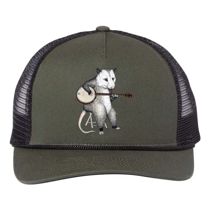 Opossum Japanese Wave Funny Vintage Possum Lover Retro Rope Trucker Hat Cap