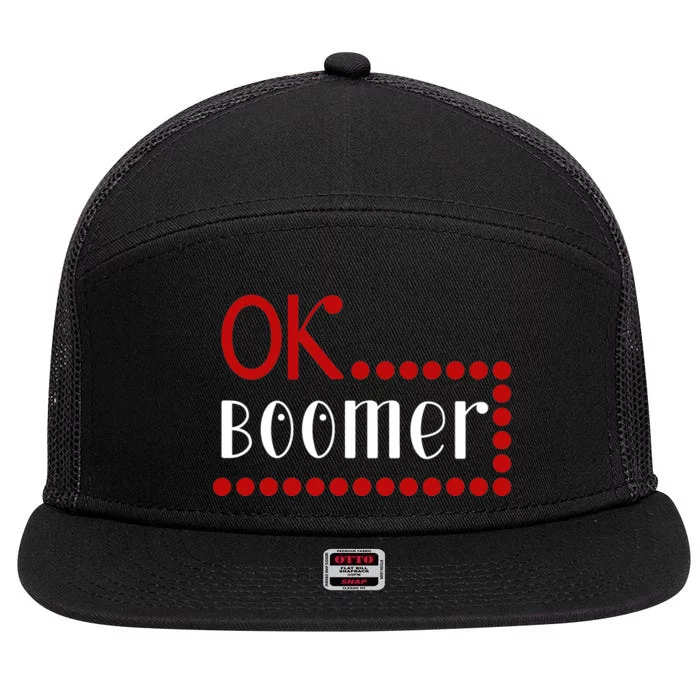 Ok Boomer 7 Panel Mesh Trucker Snapback Hat