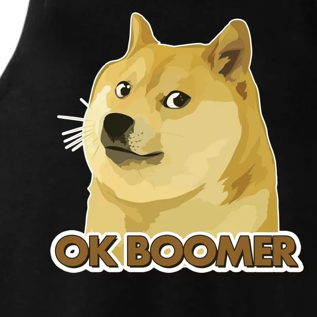 Ok Boomer Doge Ladies Tri-Blend Wicking Tank