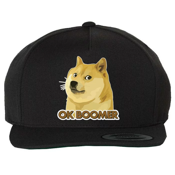 Ok Boomer Doge Wool Snapback Cap