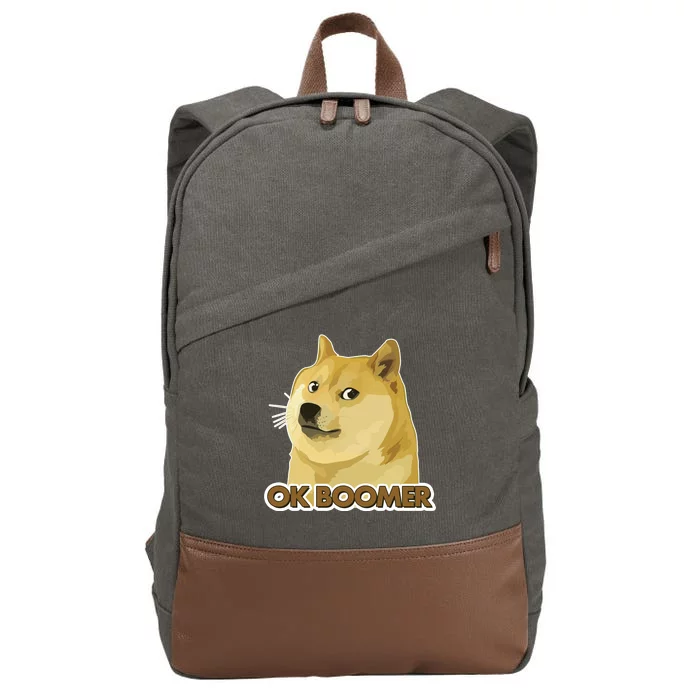 Ok Boomer Doge Cotton Canvas Backpack