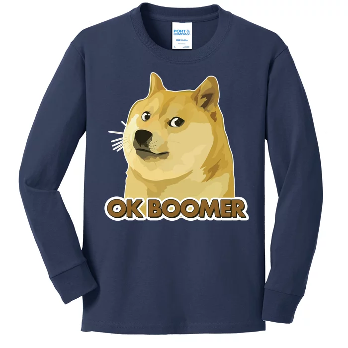 Ok Boomer Doge Kids Long Sleeve Shirt