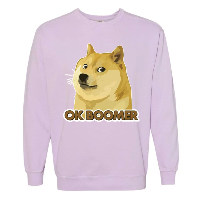 Ok Boomer Doge Garment-Dyed Sweatshirt