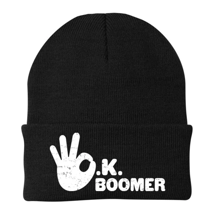 OK Boomer Funny Millenial OK Clapback Sarcasm Knit Cap Winter Beanie