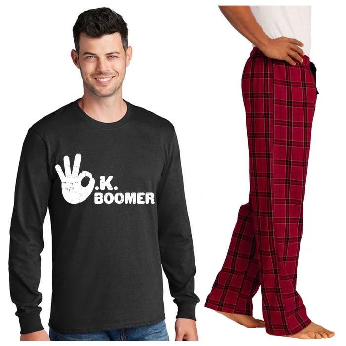 OK Boomer Funny Millenial OK Clapback Sarcasm Long Sleeve Pajama Set