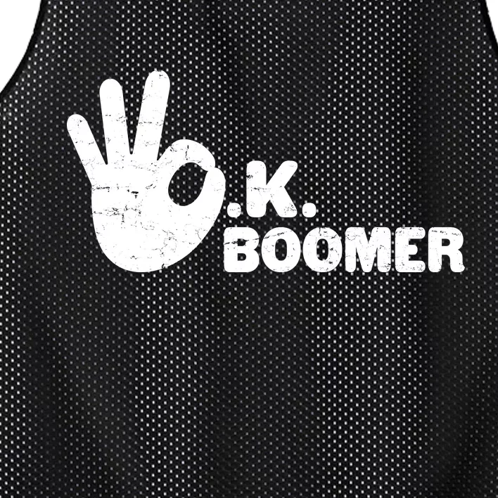 OK Boomer Funny Millenial OK Clapback Sarcasm Mesh Reversible Basketball Jersey Tank