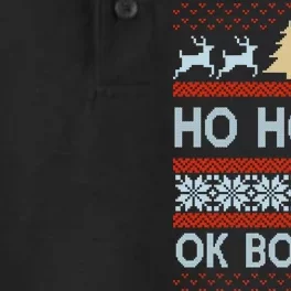 Ok Boomer Funny Ugly Christmas Sweater Ho Ho Ho Dry Zone Grid Performance Polo