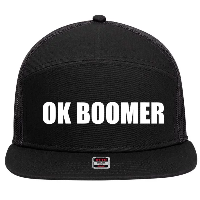 Ok Boomer Okay Gen Z Millennials Generation 7 Panel Mesh Trucker Snapback Hat