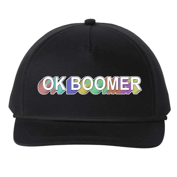 Ok Boomer Retro 80's Colors Snapback Five-Panel Rope Hat