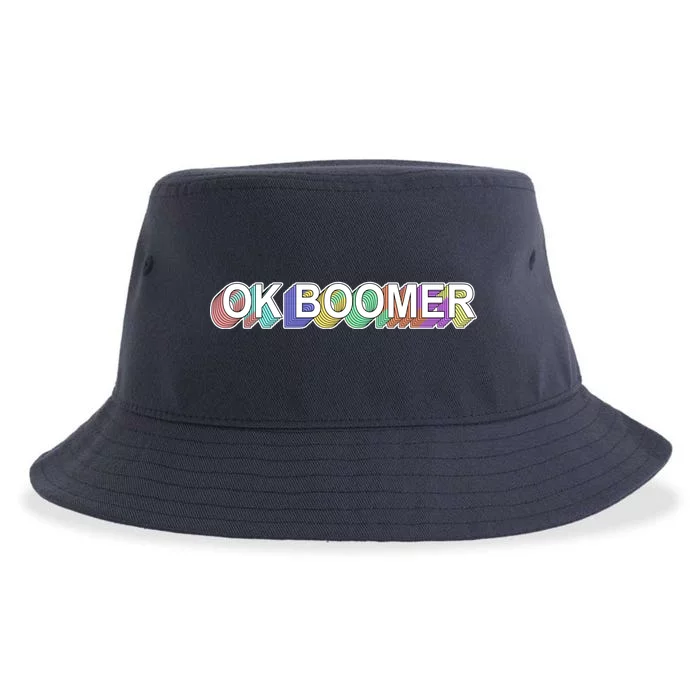 Ok Boomer Retro 80's Colors Sustainable Bucket Hat