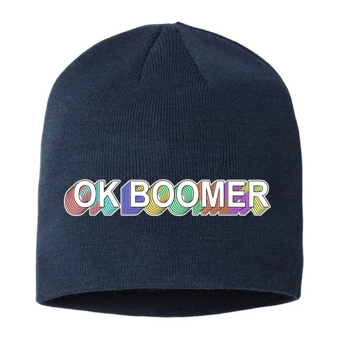 Ok Boomer Retro 80's Colors 8 1/2in Sustainable Knit Beanie