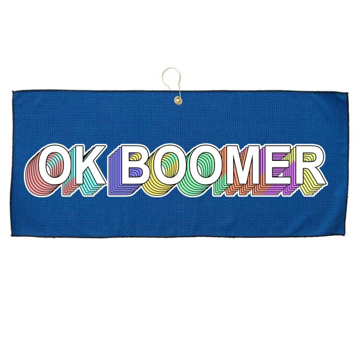 Ok Boomer Retro 80's Colors Large Microfiber Waffle Golf Towel