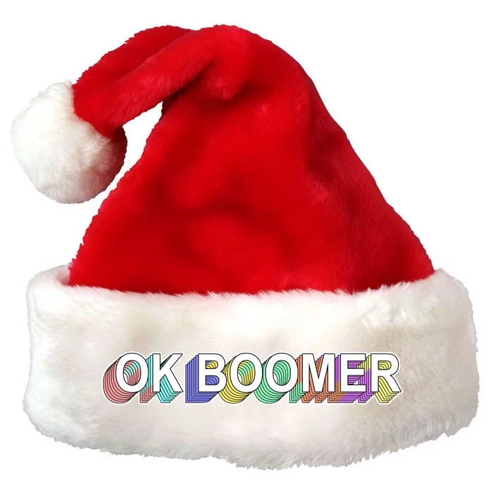 Ok Boomer Retro 80's Colors Premium Christmas Santa Hat