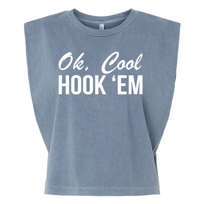 Ok Cool Hook'Em Texas Hook Em Garment-Dyed Women's Muscle Tee