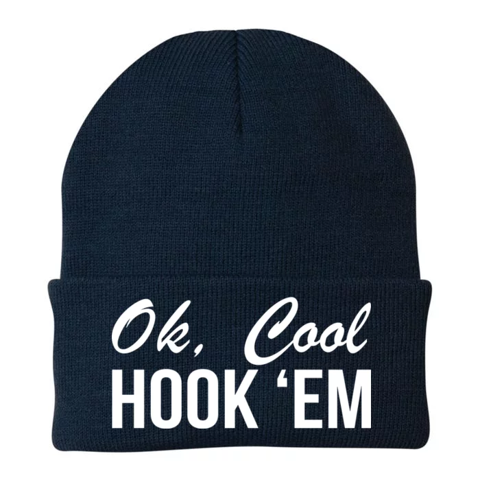 Ok Cool Hook'Em Texas Hook Em Knit Cap Winter Beanie