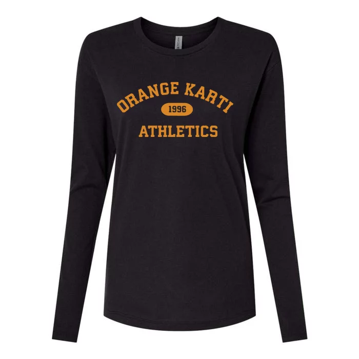 Orange Karti Athletics 1996 Womens Cotton Relaxed Long Sleeve T-Shirt