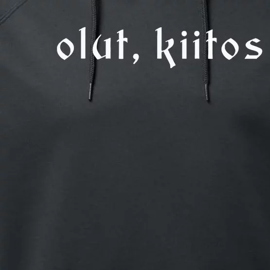 Olut Kiitos Beer Please Finnish Language Finland Performance Fleece Hoodie