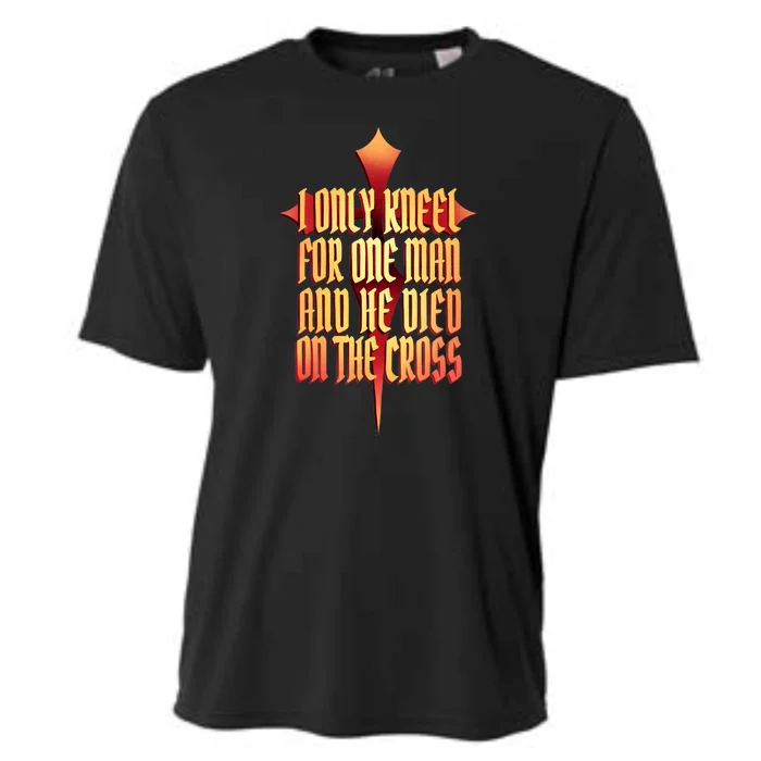 Only Kneel For The One Man Jesus Cooling Performance Crew T-Shirt