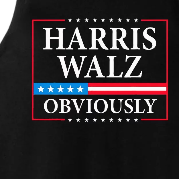 Obviously Kamala Harris Tim Walz 2024 Ladies Tri-Blend Wicking Tank