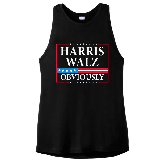 Obviously Kamala Harris Tim Walz 2024 Ladies Tri-Blend Wicking Tank