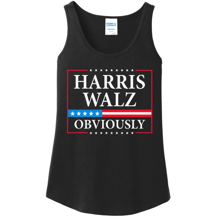 Obviously Kamala Harris Tim Walz 2024 Ladies Essential Tank