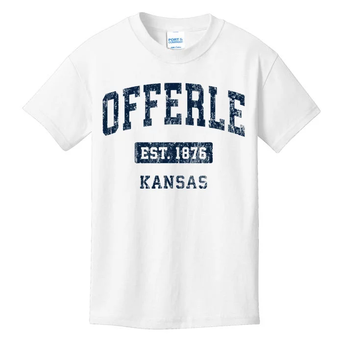 Offerle Kansas Ks Vintage Sports Established Kids T-Shirt