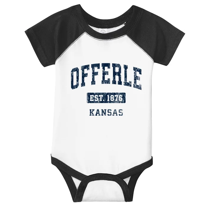 Offerle Kansas Ks Vintage Sports Established Infant Baby Jersey Bodysuit