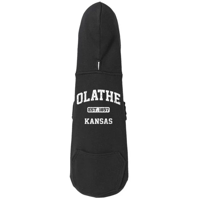 Olathe Kansas KS vintage State Athletic style Doggie 3-End Fleece Hoodie