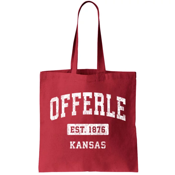 Offerle Kansas Ks Vintage Sports Established Tote Bag