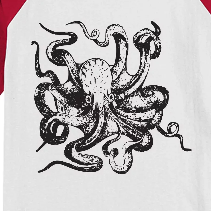 Octopus Kraken Men Women BoyGirl Tees Kids Colorblock Raglan Jersey