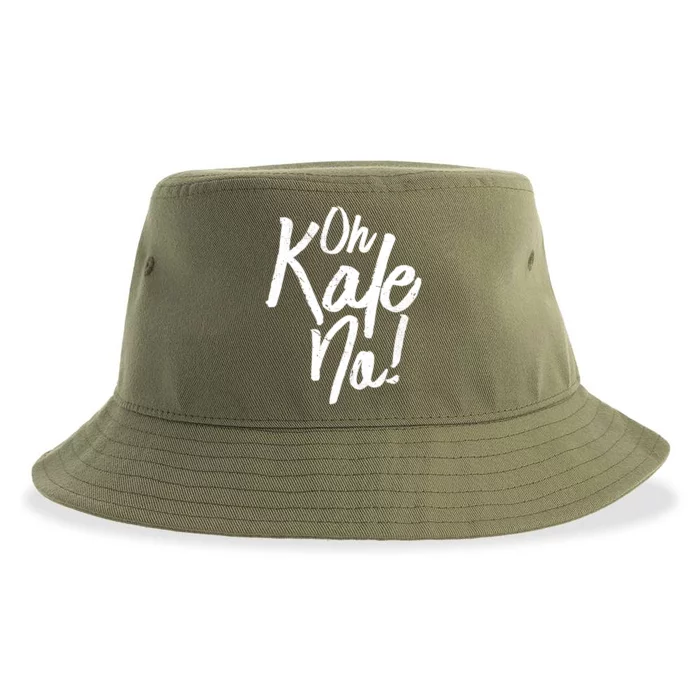 Oh Kale No Raw Veggie Vegan Pun Power Message Graphic Print Gift Sustainable Bucket Hat